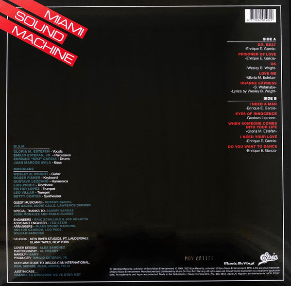 Miami Sound Machine : Eyes Of Innocence (LP, Album, Ltd, Num, RE, Ora)