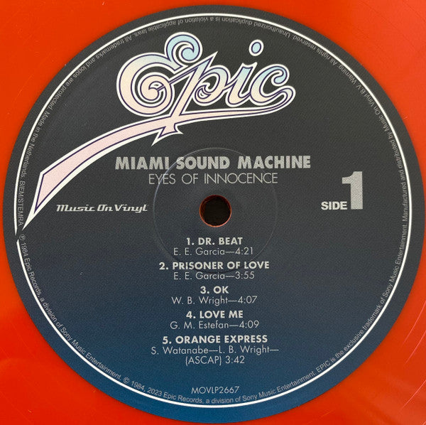 Miami Sound Machine : Eyes Of Innocence (LP, Album, Ltd, Num, RE, Ora)
