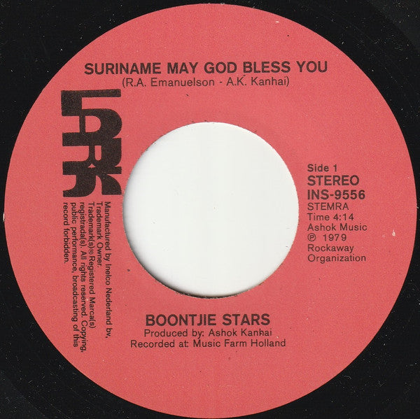 Bontjie Stars : Suriname May God Bless You (7",45 RPM,Stereo)