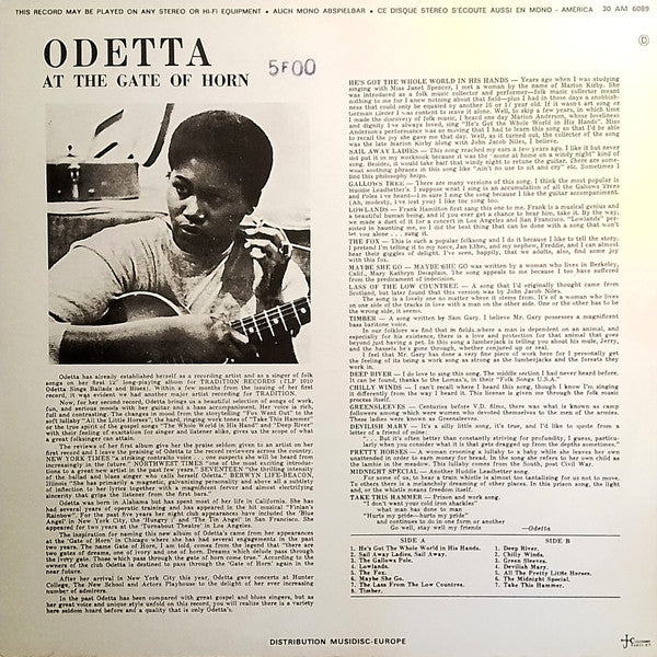 Odetta : At The Gate Of Horn (LP,Album,Stereo)