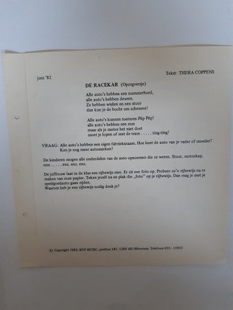 Thera Coppens, Hans Peters Jr. : De Racekar / De Matomobiel (7",45 RPM,Stereo)
