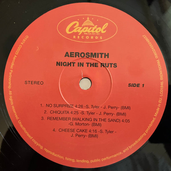 Aerosmith : Night In The Ruts (LP,Album,Reissue,Remastered,Repress)