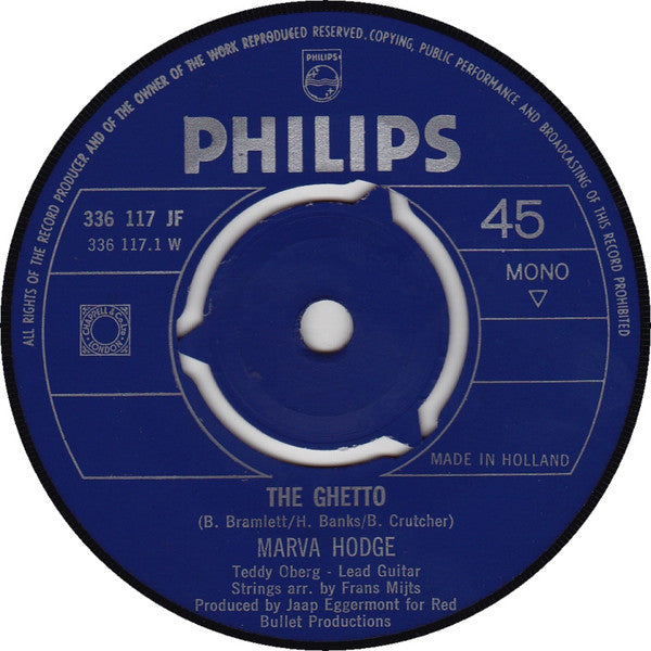 Marva Hodge : The Ghetto (7",Single,Mono)
