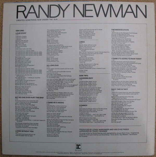 Randy Newman : Randy Newman (LP,Album,Reissue)