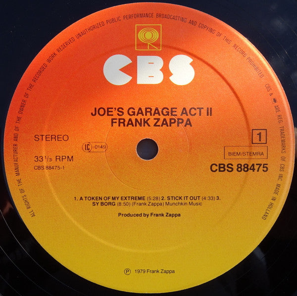 Frank Zappa : Joe's Garage Acts II & III (2xLP, Album)