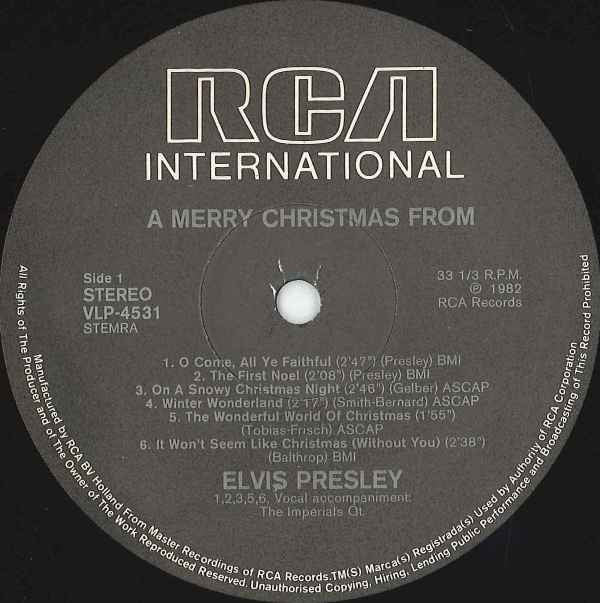 Elvis Presley : A Merry Christmas From Elvis Presley (LP,Album)