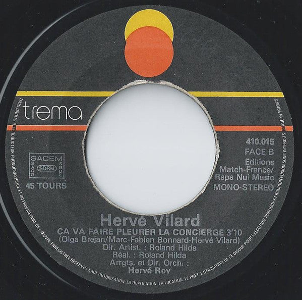 Hervé Vilard : Si Tu Ne M'aimes Plus (7",45 RPM,Single)