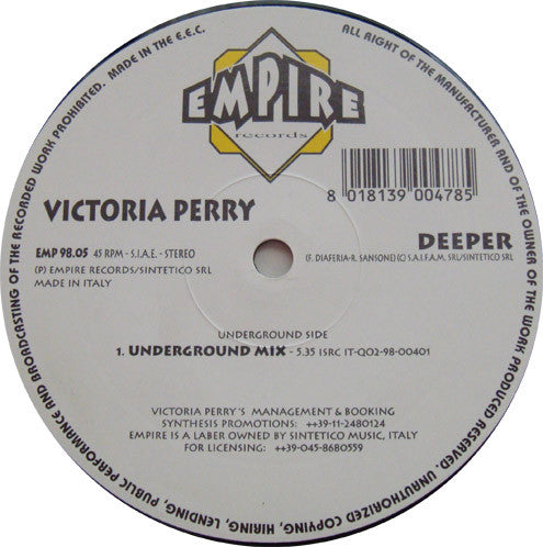 Victoria Perry : Deeper (12",45 RPM)