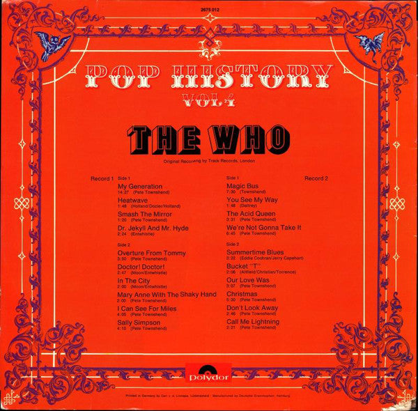 Who, The : Pop History Vol 4 (LP,Compilation)