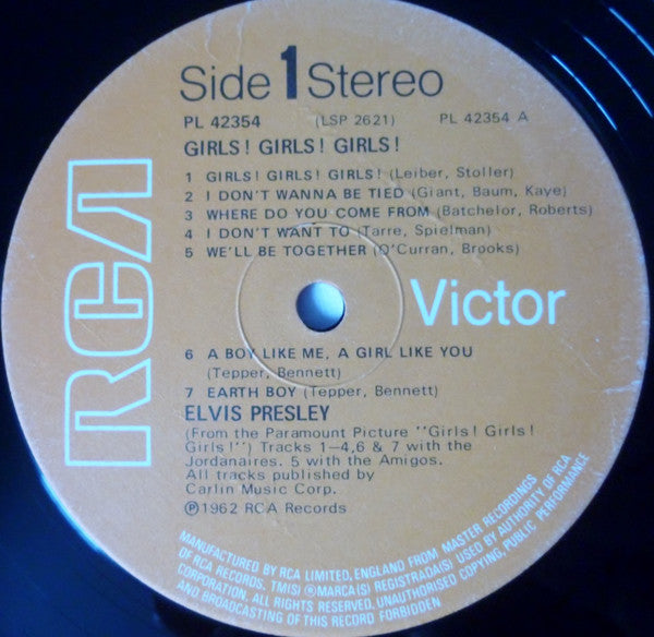 Elvis Presley : Girls! Girls! Girls! (LP,Album,Stereo,Reissue)