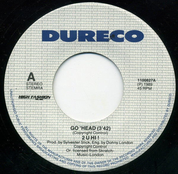 2 U Hi! : Go 'Head (7",45 RPM,Single,Stereo)