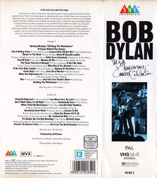 Bob Dylan : The 30th Anniversary Concert Celebration (PAL)