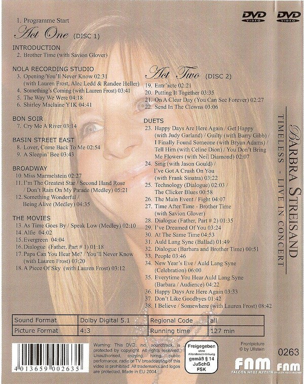 Barbra Streisand : Timeless - Live In Concert (DVD-Video,Multichannel)