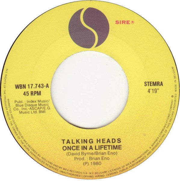 Talking Heads : Once In A Lifetime (7",45 RPM,Single)
