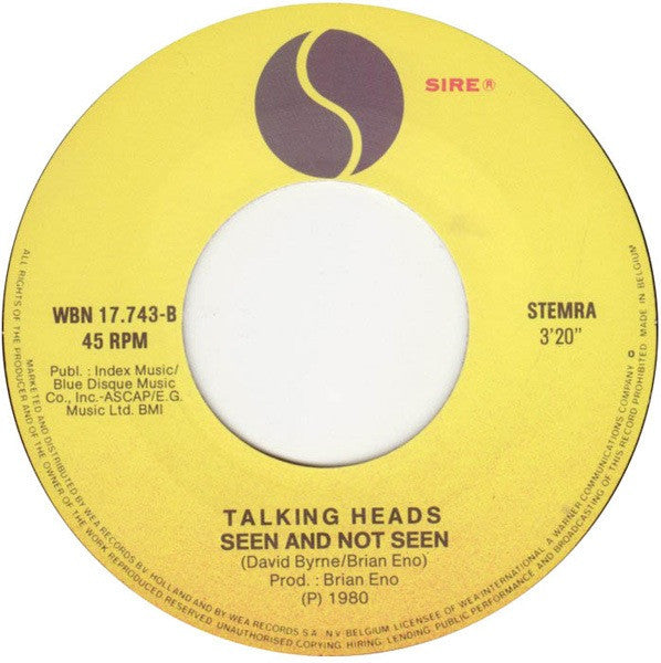Talking Heads : Once In A Lifetime (7",45 RPM,Single)