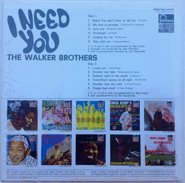 Walker Brothers, The : I Need You (LP,Compilation)