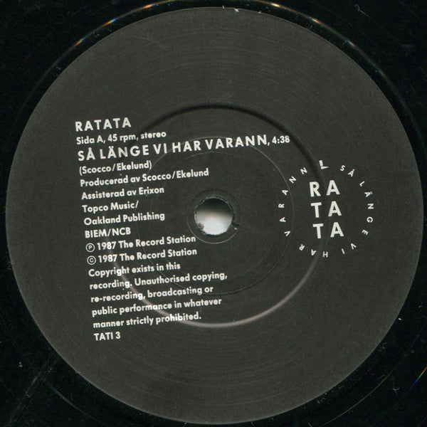 Ratata : Så Länge Vi Har Varann (7",45 RPM,Single)