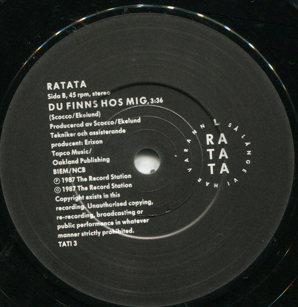 Ratata : Så Länge Vi Har Varann (7",45 RPM,Single)