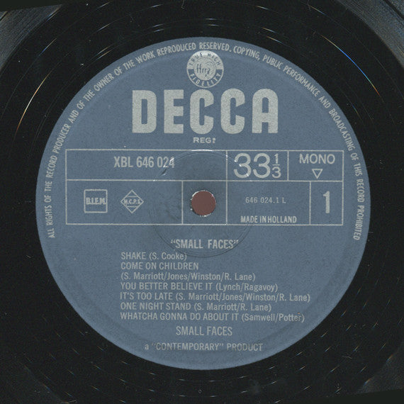 The Small Faces* : The Small Faces (LP, Album, Mono)