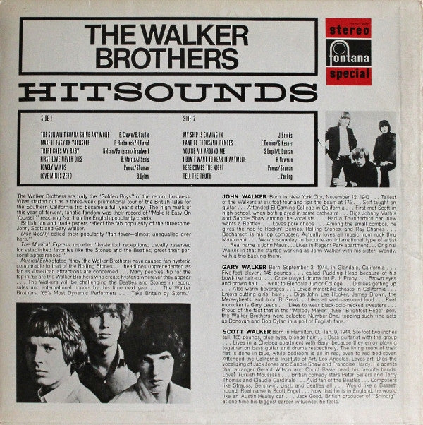 Walker Brothers, The : Hitsounds (LP,Compilation)