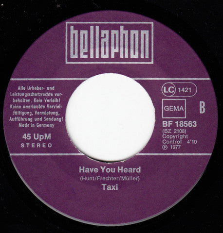 Taxi (17) : Do You Love Me (Sha La La Lee) (7",45 RPM,Single,Stereo)