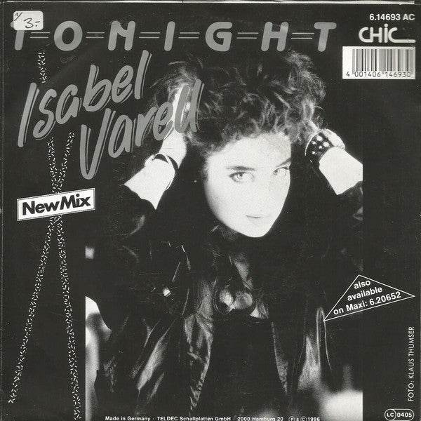 Isabel Varell : Tonight (New Mix) (7",Single,45 RPM)