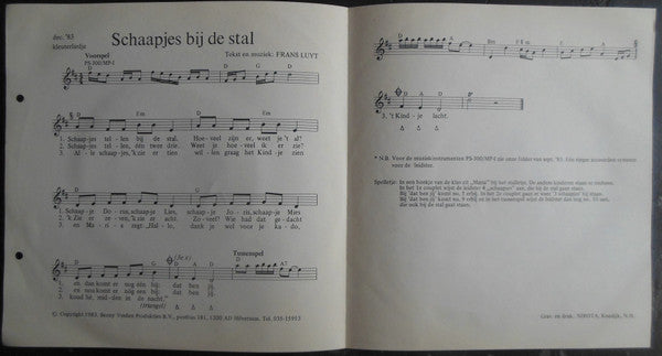 Frans Luyt : Schaapjes Bij De Stal / Kerstmis Bij De Brievenbus (7",45 RPM)