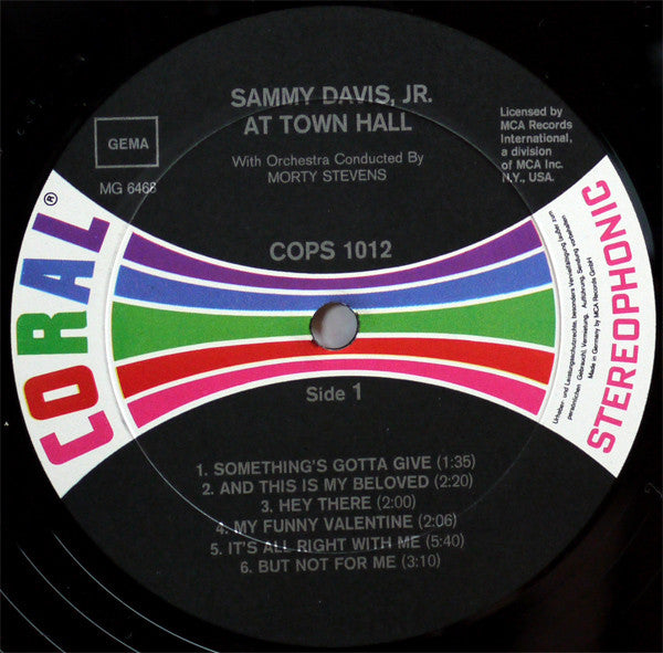 Sammy Davis Jr. : Sammy Davis, Jr. At Town Hall (LP,Album,Reissue)