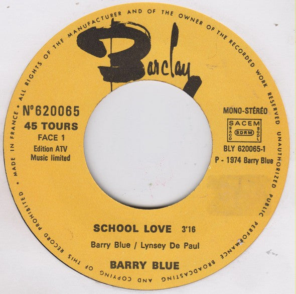 Barry Blue : School Love (7",45 RPM,Single)