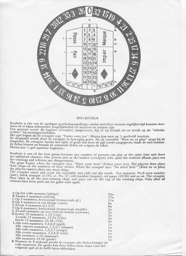 Roulette Orchestra, The : Roulette (LP,Album,Picture Disc)