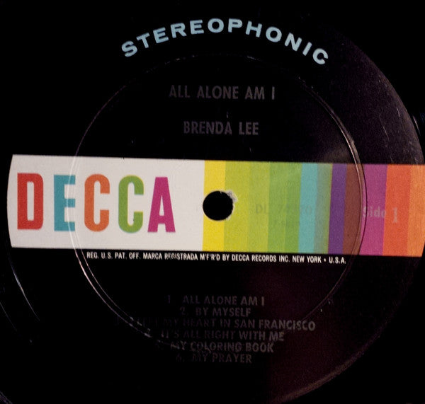 Brenda Lee : All Alone Am I (LP,Stereo)