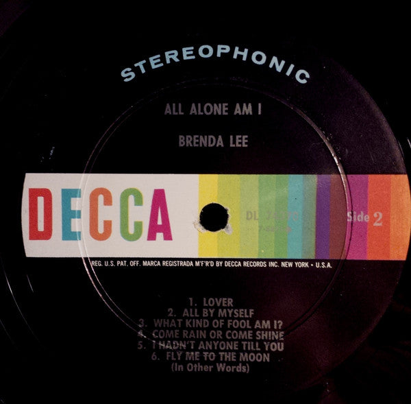 Brenda Lee : All Alone Am I (LP,Stereo)