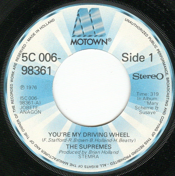 Supremes, The : You're My Driving Wheel / You're What's Missing In My Life (7",45 RPM,Single)
