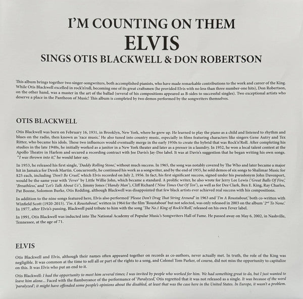 Elvis Presley : I'm Counting On Them (LP,Record Store Day,Compilation,Deluxe Edition)