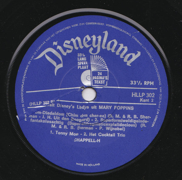 Piet Ekel, Tonny More, Cocktail Trio : Het Verhaal Van Mary Poppins (7",33 ⅓ RPM)