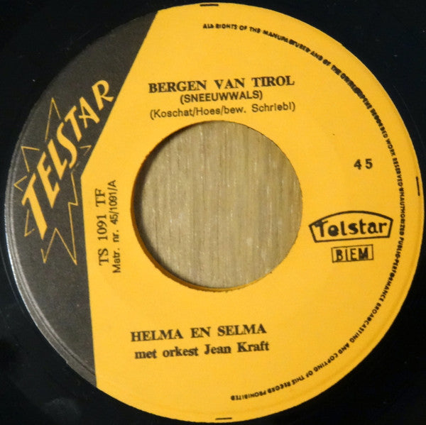 Helma & Selma : Bergen Van Tirol (7",45 RPM,Single)