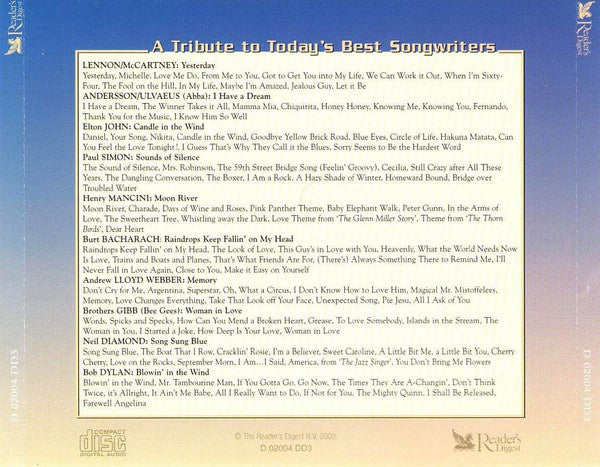 Various : A Tribute To Today's Best Songwriters (Album,Compilation,Stereo)