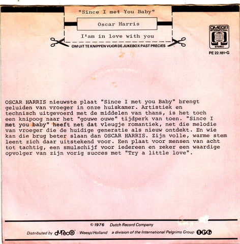 Oscar Harris : Since I Met You Baby (7",45 RPM,Single)