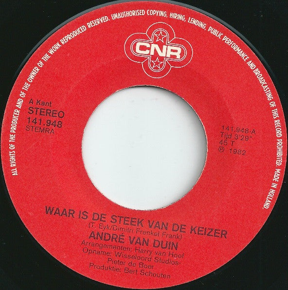 André van Duin : Gatzdeladigee / Waar Is De Steek Van De Keizer? (7",Single,45 RPM)