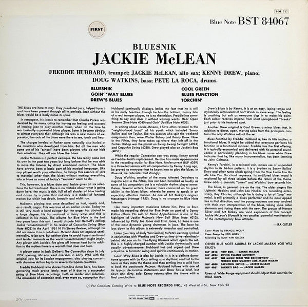 Jackie McLean : Bluesnik (LP,Album,Stereo,Reissue)