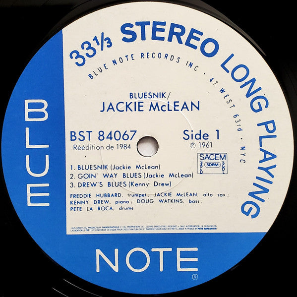Jackie McLean : Bluesnik (LP,Album,Stereo,Reissue)