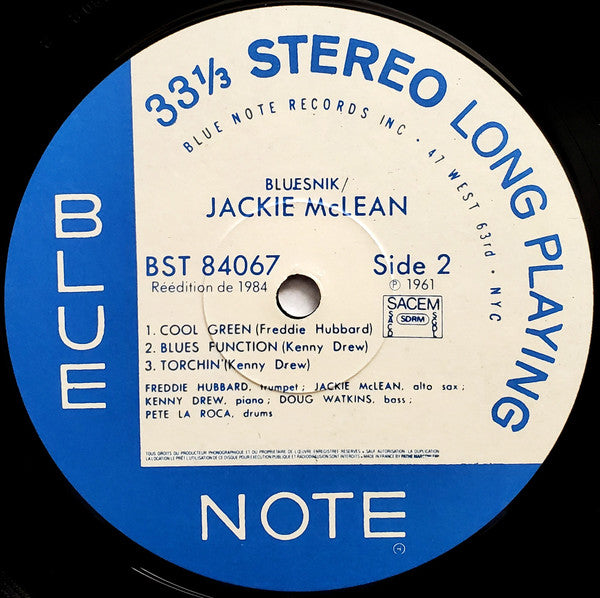 Jackie McLean : Bluesnik (LP,Album,Stereo,Reissue)