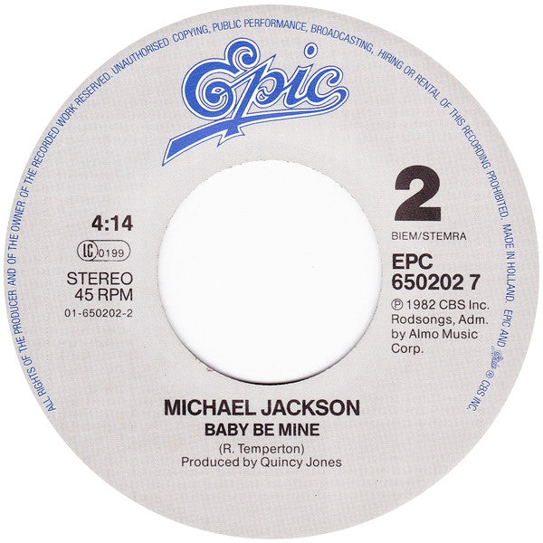 Michael Jackson : I Just Can't Stop Loving You (7",45 RPM,Single)
