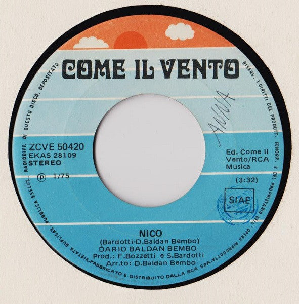 Dario Baldan Bembo : Aria (7",45 RPM)