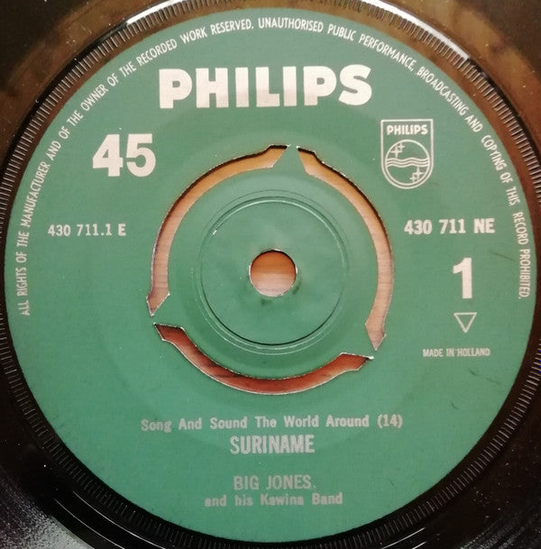 Big Jones & His Kawina Band : Suriname (7",Mono,EP,45 RPM)
