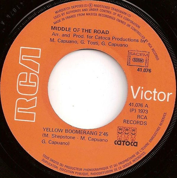 Middle Of The Road : Yellow Boomerang (7")