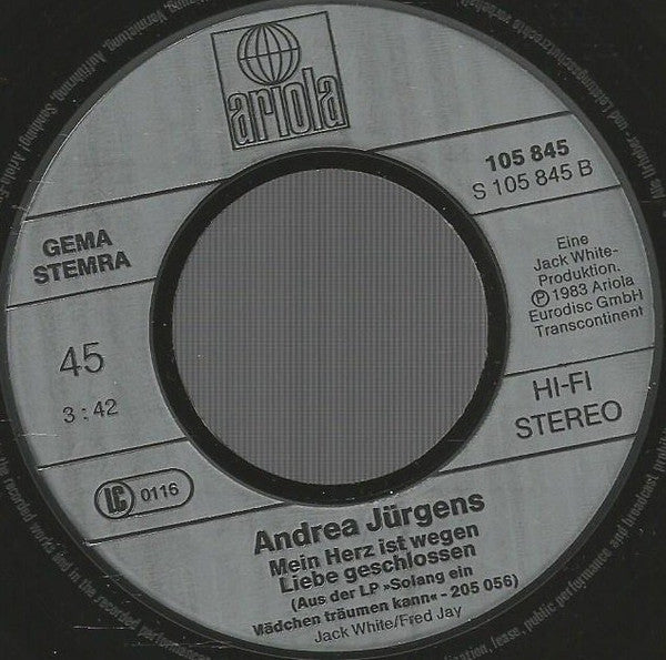 Andrea Jürgens : Wenn Corinna Weint (7",45 RPM,Single,Stereo)