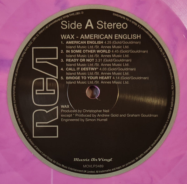 Wax (6) : American English (LP, Album, Ltd, Num, RE, 180)