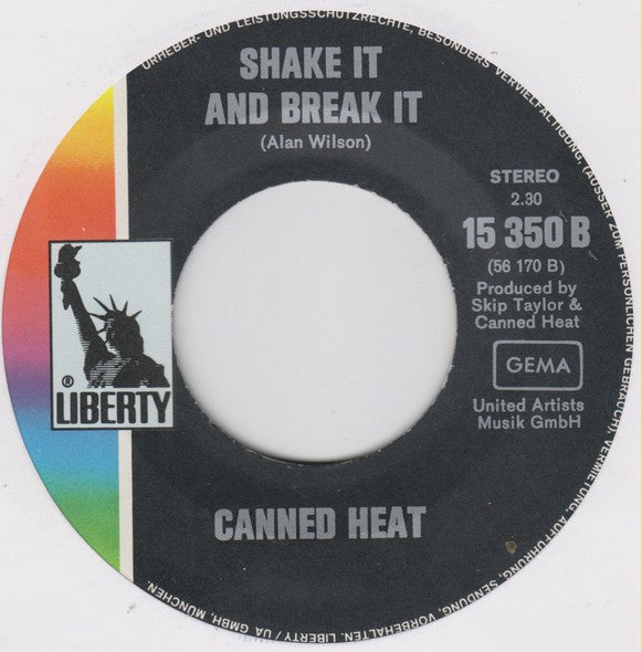 Canned Heat : Sugar Bee / Shake It And Break It (7",45 RPM,Single,Stereo)