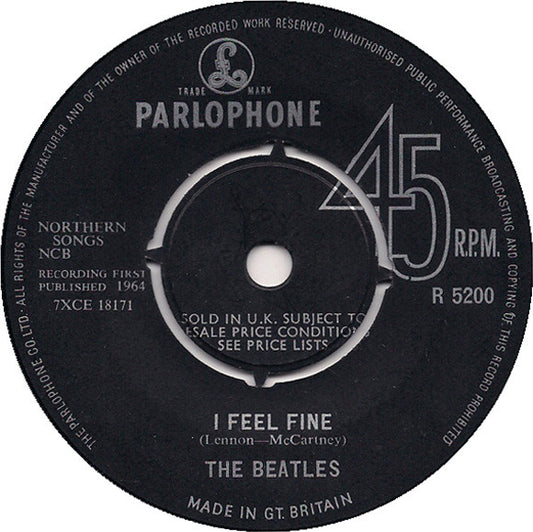 Beatles, The : I Feel Fine (7",45 RPM,Single,Mono)